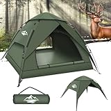 Tenda da Campeggio per 2-3 Persone, 2 in 1 Tenda a Cupola Ultraleggera Impermeabile e Antivento per 3 Stagioni, Facile da Montare, Adatta per Trekking, Campeggio e Attività all'Aperto