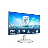 PHILIPS Monitor 241V8AW Full HD da 24 pollici, altoparlante integrato, senza sfarfallio (1920 x 1080, 100 Hz, VGA, HDMI) bianco