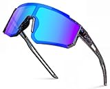 YEAMLTE Occhiali da Sole Bambini, Occhiali Ciclismo Bambino, Occhiali da Sole Sportivi Polarizzati per Bambini, Protezione UV400 per Sport All'aria Aperta, Ciclismo, Tennis, Corsa (Nero)