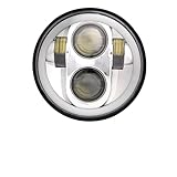 Faro Moto Per Shadow VT 600 700 750 1100 Per VTX 1300 1800 Faro Anteriore Motocicletta Faro A LED Da 5,75 Pollici Fari Anteriori Moto(Sliver Halo)