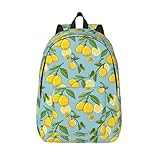 Buewutiry Zaino da viaggio per computer portatile – Lemon Cute F Canvas Computer Backpack Bag Fit Laptop con cinghie imbottite, Nero, S