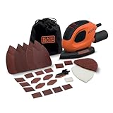 BLACK+DECKER Mouse 55W Levigatrice compatta per dettagli con 10 accessori e borsa per il trasporto, BEW230BCA-QS