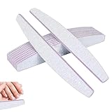 Kafeiya 10 Pezzi Lime per Unghie,Lima per Unghie 100/180 a Doppia Faccia lavabile,Professionale Mezza luna Bilaterale Strumenti per la Cura Degli Unghie,per Uso Domestico e Salone,Grigio