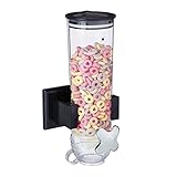 Relaxdays Dispenser per Cereali, Distributore da Parete, 1,7 Litri, per Corn Flakes e Dolcetti, 31 x 16 x 14 cm, Nero