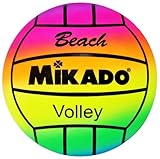 CUCUBA Pallone da Volley Beach Volley in Gomma Soft Tipo Super Santos Modello Rainbow da Allenamento o Partita Taglia 5