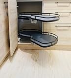 TYYCKJ Mensola angolare della Cucina Adatto per armadi da 36 pollici/900 mm,Mobile da Cucina con ripiano Estraibile Grigio a 2 Livelli con carosello Mobile ad Angolo con vano Estraibile