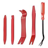 Maykafay Kit di Smontaggio per Riparazioni Auto, 5pcs Rimozione Ricambio Cunei in Plastica Leve Refit Set, Removal Tools Kit, Auto Trim rimozione Installer Pry Strumento Attrezzi,Rosso