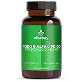 Vitabay Acido Alfa Lipoico 300 mg – 120 capsule vegane senza additivi – integratore ALA con 300 mg per capsula – R-Forma (75%) – Testato in laboratorio in Germania
