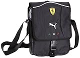 PUMA 070038 02 - Borsa a Tracolla Ferrari Replica Portable, 20 x 24 x 7 cm, Colore Nero/Bianco, Nero (Black-White-Black), 20x24x7 cm