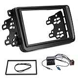 Sound way Kit Montaggio Autoradio, Mascherina 2 DIN con Staffe di Montaggio, Cavo Adattatore Connettore ISO, Adattatore Antenna Fakra Amplificato compatibile con VW Volkswagen, Skoda, Seat