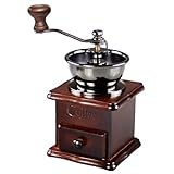 Macinacaffè Manuale Vintage 16,7 * 10,6cm Macinacaffè a mano in ghisa antica Arredo per la casa Macina Caffè Manuale in Legno a Manovella per Casa Ufficio Cucina Viaggi Campeggio