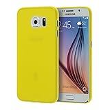 doupi UltraSlim Custodia per Samsung Galaxy S6, Satinato fine Piuma Facile Mat Semi Trasparente Cover, Giallo
