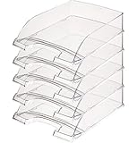 LEITZ 52260302 Plus Standard, Vaschetta Porta Corrispondenza, Formato A4, Colore Trasparente, Confezione da 5 Pezzi