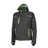 U-Power SPACE, Giacca Softshell, con Cappuccio Staccabile, Tasche Ampie, Full Zip, Antivento, Impermeabile, Tessuto Resistente, Confortevole (ASPHALT GREY GREEN - XL)