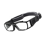 EnzoDate Occhiali da pallacanestro Vintage Slimfit Occhiali sportivi protettivi di protezione (nero)