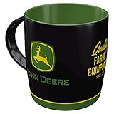 Nostalgic-Art Tazza da caffè retrò, 330 ml, John Deere – Logo Black – Idee regalo per amanti dei trattori, Official License Product (OLP), tazza in ceramica, design vintage