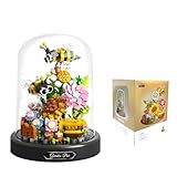 YILANJIN Set di Costruzione di Fiori Artificiali, con Coperchio Protettivo, Idea Regali, 588 Blocchi Costruzione Bouquet di Fiori Ape, Set di Giocattoli da Costruzione Fai te Blocco di Bouquet