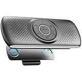 AGPTEK Vivavoce Auto Bluetooth 5.3 con Siri Assistente Comandi Vocali di Google Altoparlante Kit e Scheda TF Supporto per Aletta Parasole Connessione Automatica, Nero