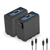 NEEWER 2pz NP-F970 7800mAh Batteria Ricambio per Sony FX3/FX30/A7, per Canon R5, per Nikon Z8, Battery Ricaricabile Ricarica Rapida PD Tipo C da 20W per Videocamera Fotocamera Luce Video LED, TP-F970