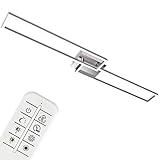 Briloner - Plafoniera a LED, Lampada da soffitto dimmerabile con Telecomando, Luce calda, neutra, fredda, 1100x248x78mm, LED integrati 40W, 4400Lm, ruotabile, Cromato/satinato
