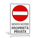 Cartello Proprietà Privata Alluminio Divieto di Accesso 20x30cm (A4) Vietato l Accesso Proprieta Privata Cartelli Sicurezza