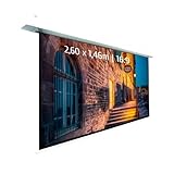 KIMEX 048-1515W Schermo di proiezione elettrico da incasso 260 x 146 cm- Formato 16:9 - Funzionalità Wi-Fi integrata