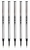 Roller Ricariche, inchiostro nero (pacchetto di 5) compatibile con la maggior parte penne roller ricaricabili
