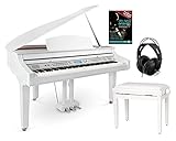 Classic Cantabile GP-A 810 Pianoforte Digitale Set (88 tasti con meccanica a martello, sensori tripli, 1200 voices, Bluetooth, incl. panca, cuffie scuola) bianco lucido