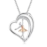Collana da donna in argento Sterling 925 con ciondolo a forma di ballerina, a tema ginnastica e danza, regalo per ragazze e bambine, Argento sterling
