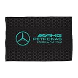 Character World Mercedes AMG Petronas Coperta in pile ufficiale | Super morbida e calda coperta nera, design Stealth Formula Uno | Perfetta per camera da letto, campeggio e pigiama party, 100 x 150 cm