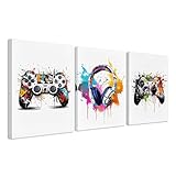 Poster Da Gioco Con Cornice, 3Pcs Quadri Per Camerette Immagini Da Gioco Con Cornice Per Poster Set Di Immagini Da Parete Soggiorno Camera Da Letto Sala Giochi Camera Dei Bambini Regalo -12x16inch