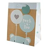 Hallmark Grande sacchetto regalo multiuso – blu 'Peek-a-Boo' orso design
