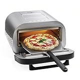 MACOM, Forno Pizza Professionale, Cuoce in 2 minuti, scalda fino a 400°, Piano cottura in pietra refrattaria da 32 cm rimovibile, 1700W, Just Kitchen 884 Professional Pizza Oven