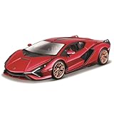 Bburago- 1:24 Lamborghini SIAN FKP 37 Rosso, Design e Colori Assortiti, Medium, B18-21099R