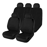 GDUTBC Coprisedili Auto per Mitsubishi Pajero Sport 2019 2020 – Set Coprisedili Universali 5 Posti Tessuto Traspirante Impermeabile, Protezione Sedili Facili Pulire,A Black