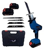 Sega a Gattuccio, Seghetto Portatile a Batteria, Motore Brushless da 2800 SPM, Doppia Batteria 48V, Set di 4 lame versatili, Valigetta