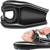SERININA Lavatesta Portatile Per Parrucchieri Professionale - Lavatesta Gonfiabile Con Valvola - Lavatesta Per Disabili, Per Anziani, Poggiatesta Per Lavare Capelli - Lava Testa Portatile Casa