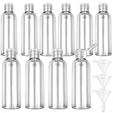 GAOMESIA 10 Pezzi Flaconi da Viaggio 100 ml con 3 Imbuti, Bottiglie Vuote Trasparenti per Cosmetici, Lozioni, Shampoo, Gel Doccia, Contenitori Ricaricabili per Viaggio e Vacanze