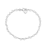 Amberta Bracciale a forma di Cuore da Donna in Argento Sterling 925: Argento
