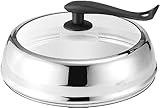 BAZAC Coperchio autoportante in acciaio inox e vetro per tutte le pentole/padelle/wok, coperchio a cupola, 60 cm