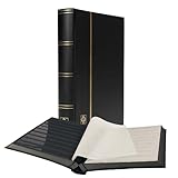 Leuchtturm 321487 Album per Collezionisti di francobolli - Stock-Book Basic - 64 Pagine DIN A4 Nere - Non Imbottito, Nero