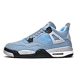 Scarpe da ginnastica per uomo e donna Air 4 retrò classiche, scarpe da basket per bambini, scarpe da skate casual leggere antiscivolo, lavoro, corsa, camminata , Blu, 34 1/3 EU