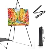 Kiuiom Treppiede Ripiegabile di Nozze,Cavalletto per Targa di Matrimonio,Cavalletti Nero,Cavalletto Pittura Portatile per Pittura/Fiere/Presentazioni/Poster/Display D'arte,38-169cm