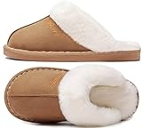 Donpapa Pantofole Donna Uomo Peluche Autunno Invernali Morbida Memoria Schiuma Interne Casa Ciabatte Fluffy Pelose Interno Esterno Chestnut 38.5-40