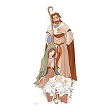 STAR CUTOUTS Ltd SC1107 Sagoma a grandezza Naturale con presepe in Versione Mini, in Cartone, Multicolore, 183 x 88 x 183 cm, Cartoncino, Regular