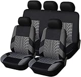 YoQIK Auto Set Coprisedili per Opel Corsa D (Facelift 2011) 5-Door 2011-2014,Anteriori Posteriori Copri-Sedile Completo Impermeabile Comfort Accessori Interno,Grey-1