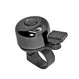 Grenhaven Campanello per bicicletta da strada e mountain bike, monopattino BMX, per bambini e adulti, suono potente, piccolo clacson in alluminio, per manubrio da 1,98 a 2,4 cm, colore: nero