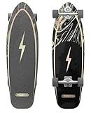STAR SCOOTER Surf Skateboard Longboard completo Vintage Retro Cruiser 65mm ABEC-11 Adulto Bambino | Nero