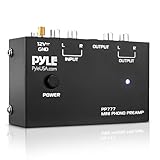 Pyle Preamplificatore Phono, Amplificatore Audio per Giradischi Mini Elettronico Stereo con Ingressi RCA e Uscite, Operazione a Basso Rumore