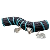 Baguuaray Tunnel Per Gatti, Tubo Animali 2 Vie Pieghevole Toy Conigli e Cani Per Uso Interno ed Esterno Cani, Gatti, Conigli Giocattolo (S-Tunnel)